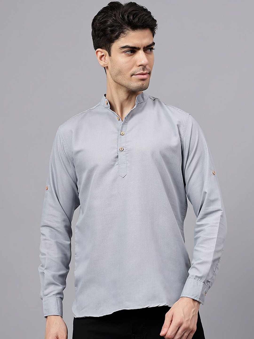 

Vida Loca Men Thread Work Kurta, Grey