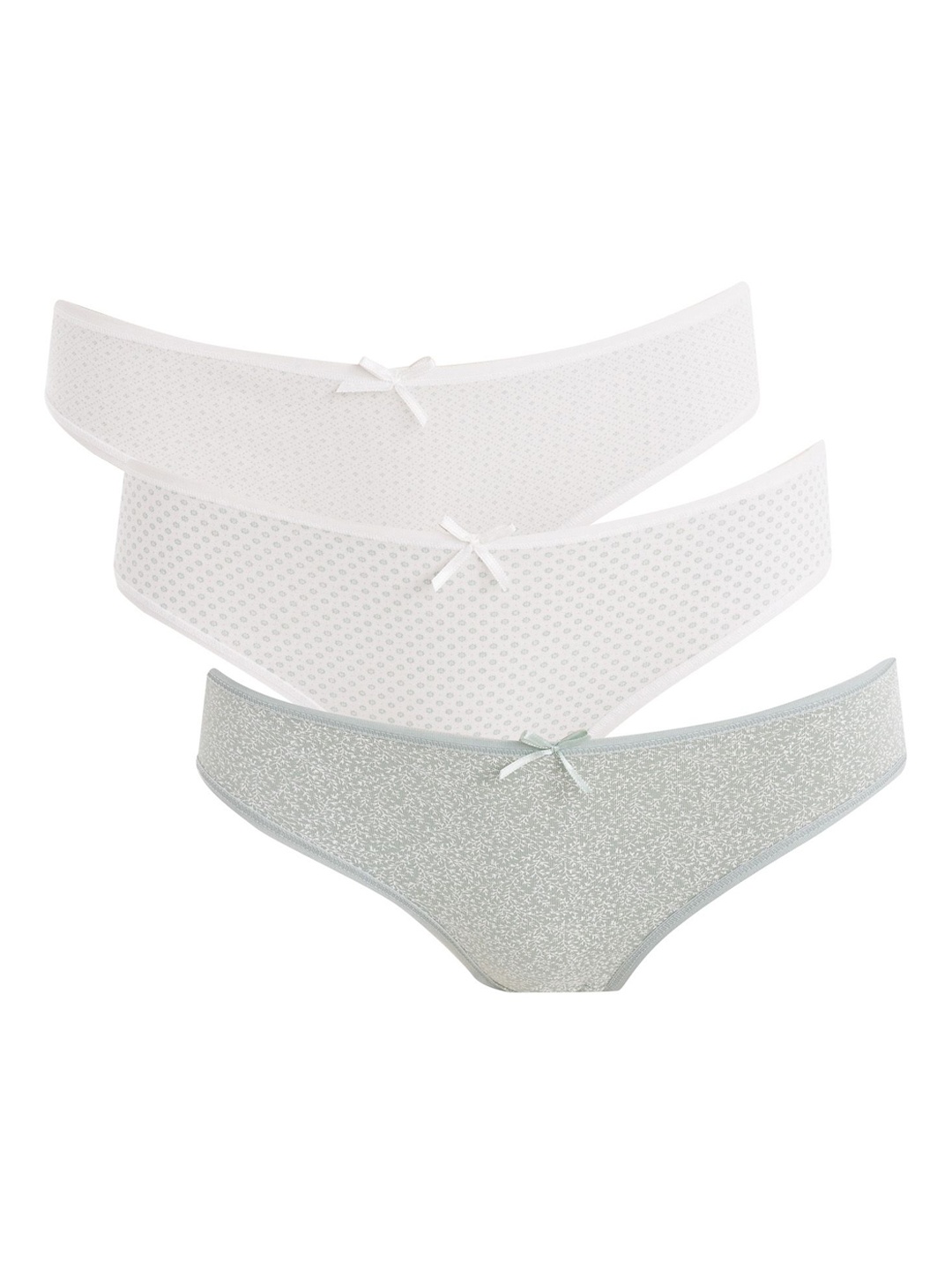 

DeFacto Pack Of 3 Women Mid-Rise Printed Briefs, White