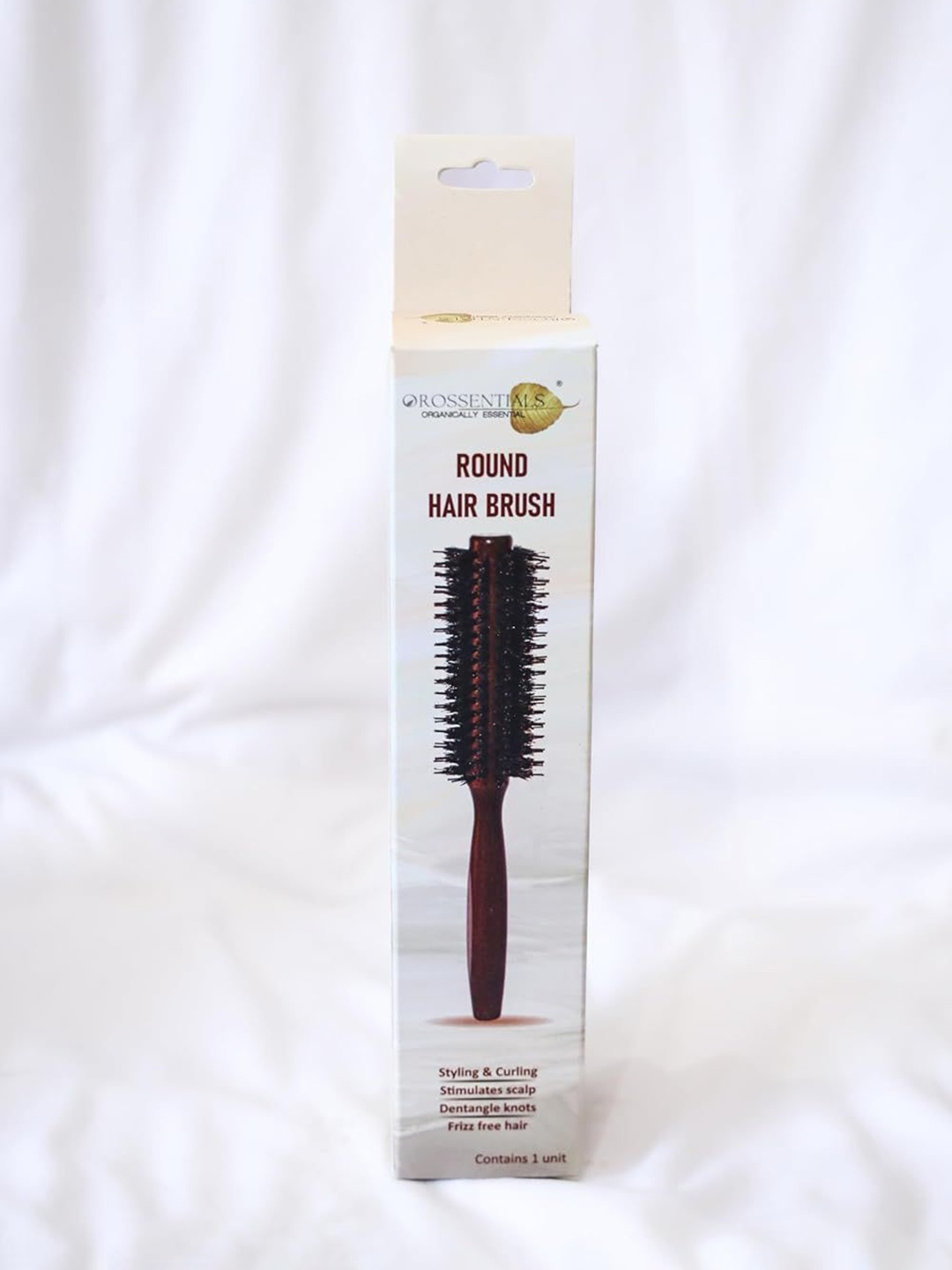 

OROSSENTIALS Set Of 2 Wooden Hair Brush, Brown