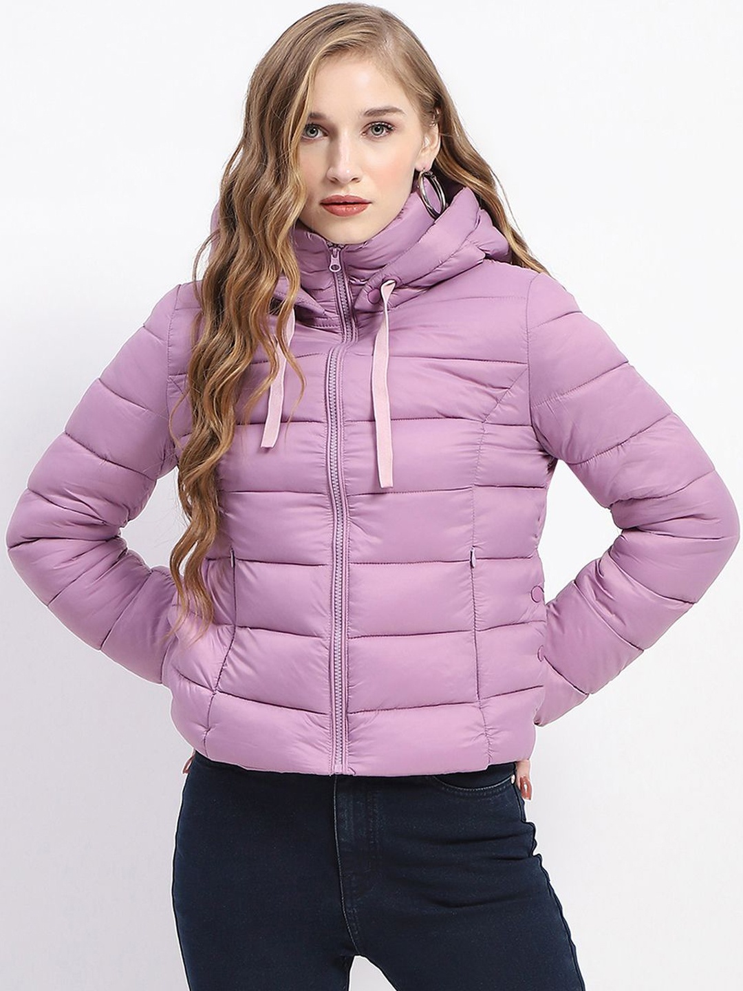 

Madame Women Hooded Padded Jacket, Mauve