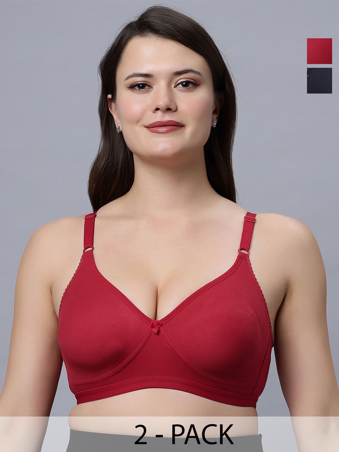 

In Care Women Pack of 2 Full Coverage T-shirt Bra, Black
