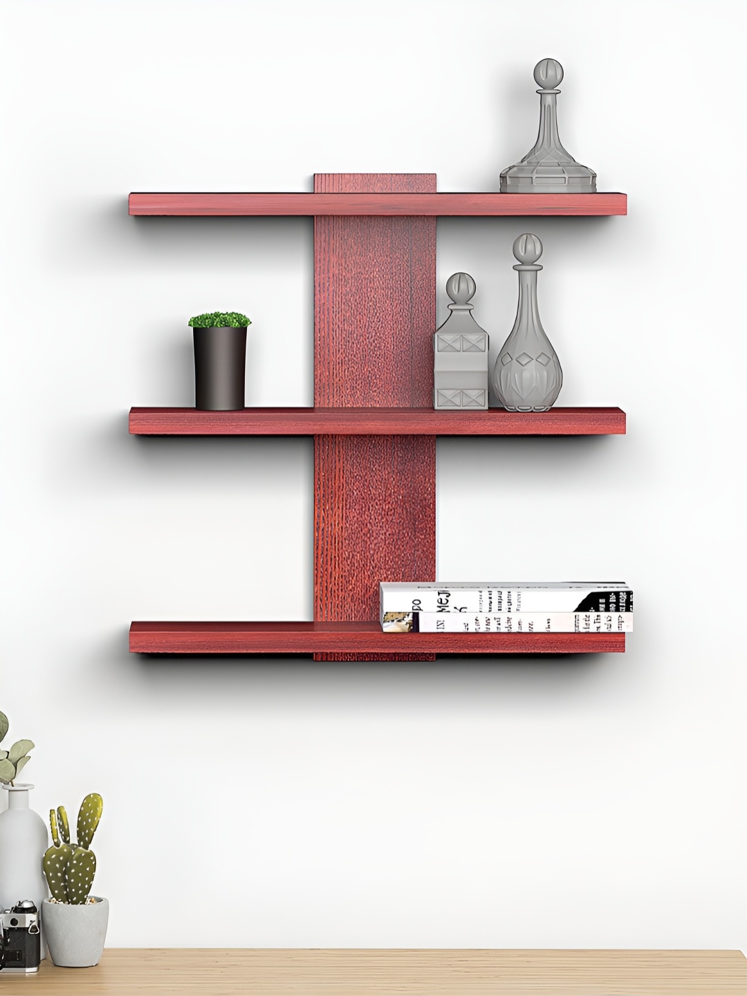 

RANDOM Brown Engineered Wood Multipurpose Storage Wall Shelf