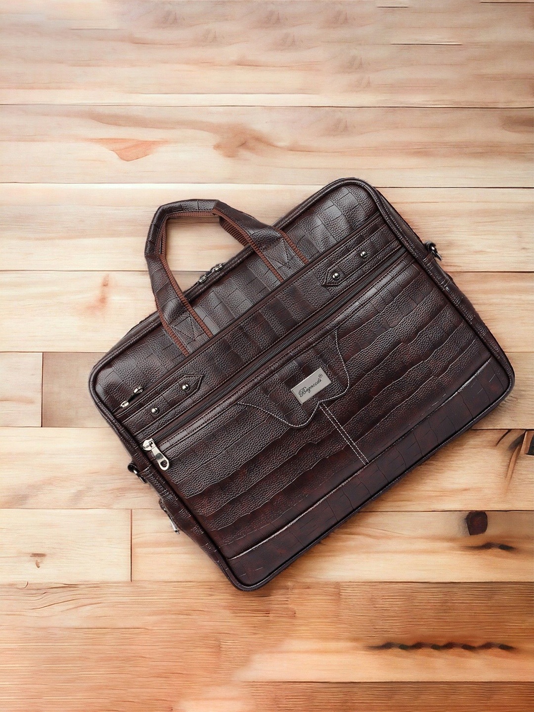 

bagneeds Unisex PU Laptop Bag, Brown