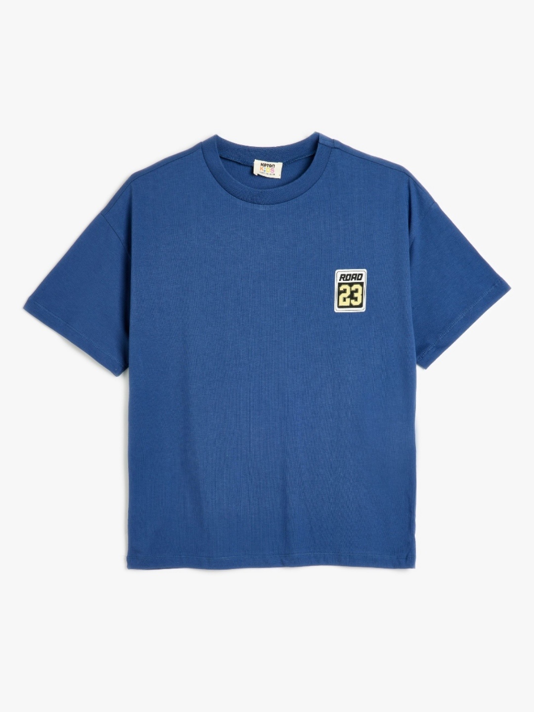 

Koton Boys Solid Round Neck Cotton Oversized T-shirt, Blue