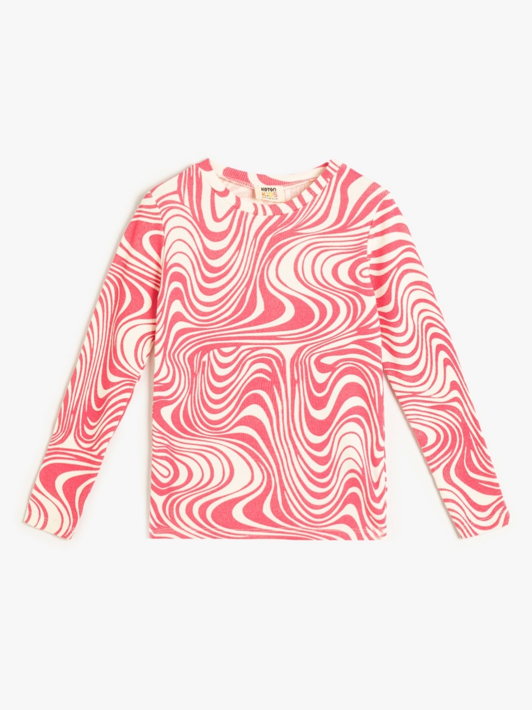

Koton Girls Graphic Printed Round Neck Cotton T-shirt, Pink