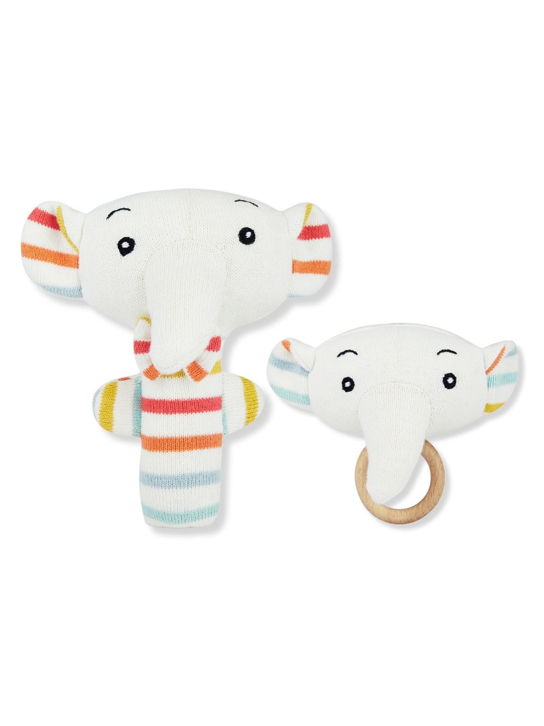 

haus & kinder Set of 2 100% Cotton Polyfill Filled Non-Allergic Soft Toys, White