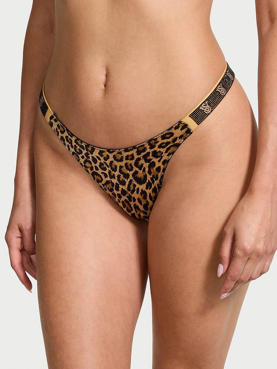 

Victoria's Secret Women Animal Printed Low-Rise Thong Briefs, Yellow