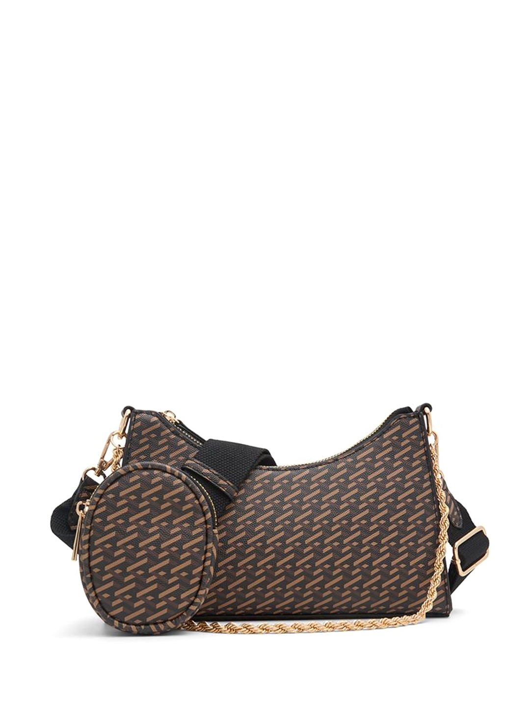 

Call It Spring Geometric Textured Structured Sling Bag, Brown