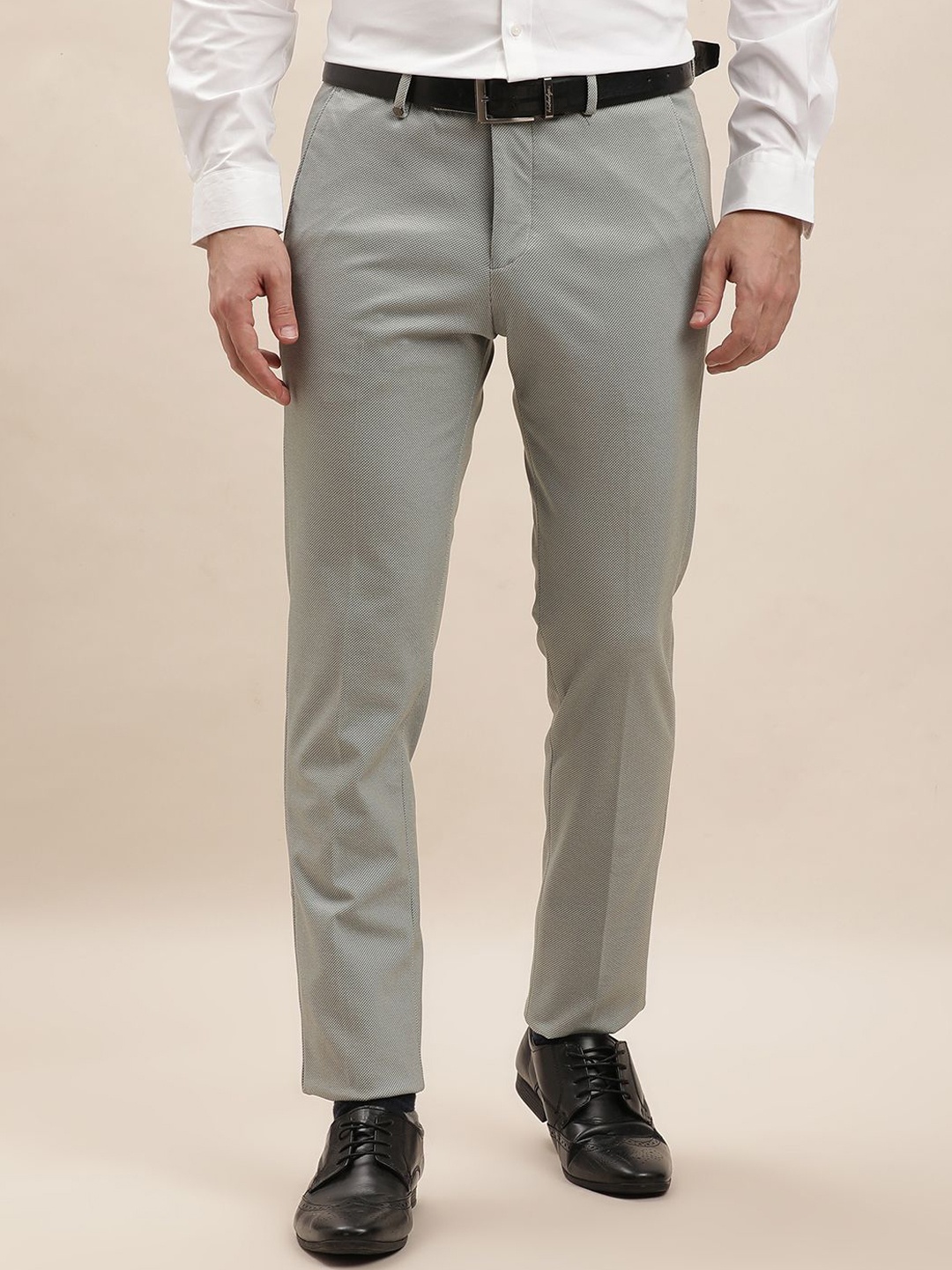 

Turtle Men Tailored Skinny Fit Chinos Solid Trousers, Grey