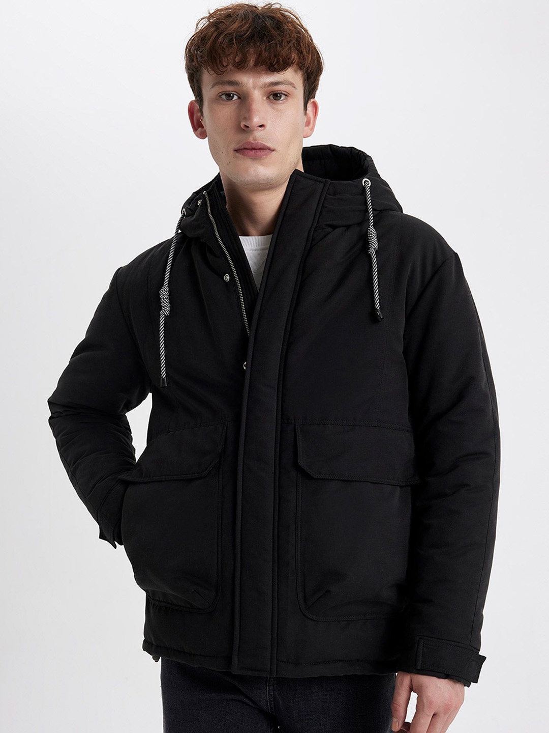 

DeFacto Men Checked Puffer Jacket, Na