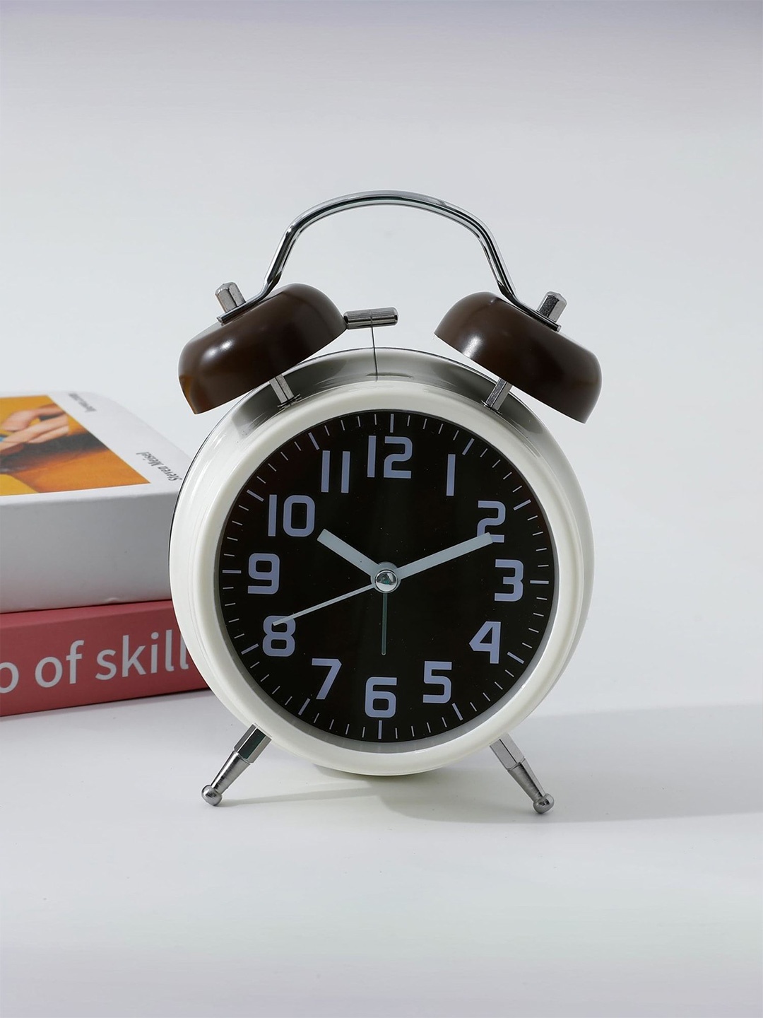 

Kuber Industries Coffee Brown & Black Analogue Contemporary Alarm Clock