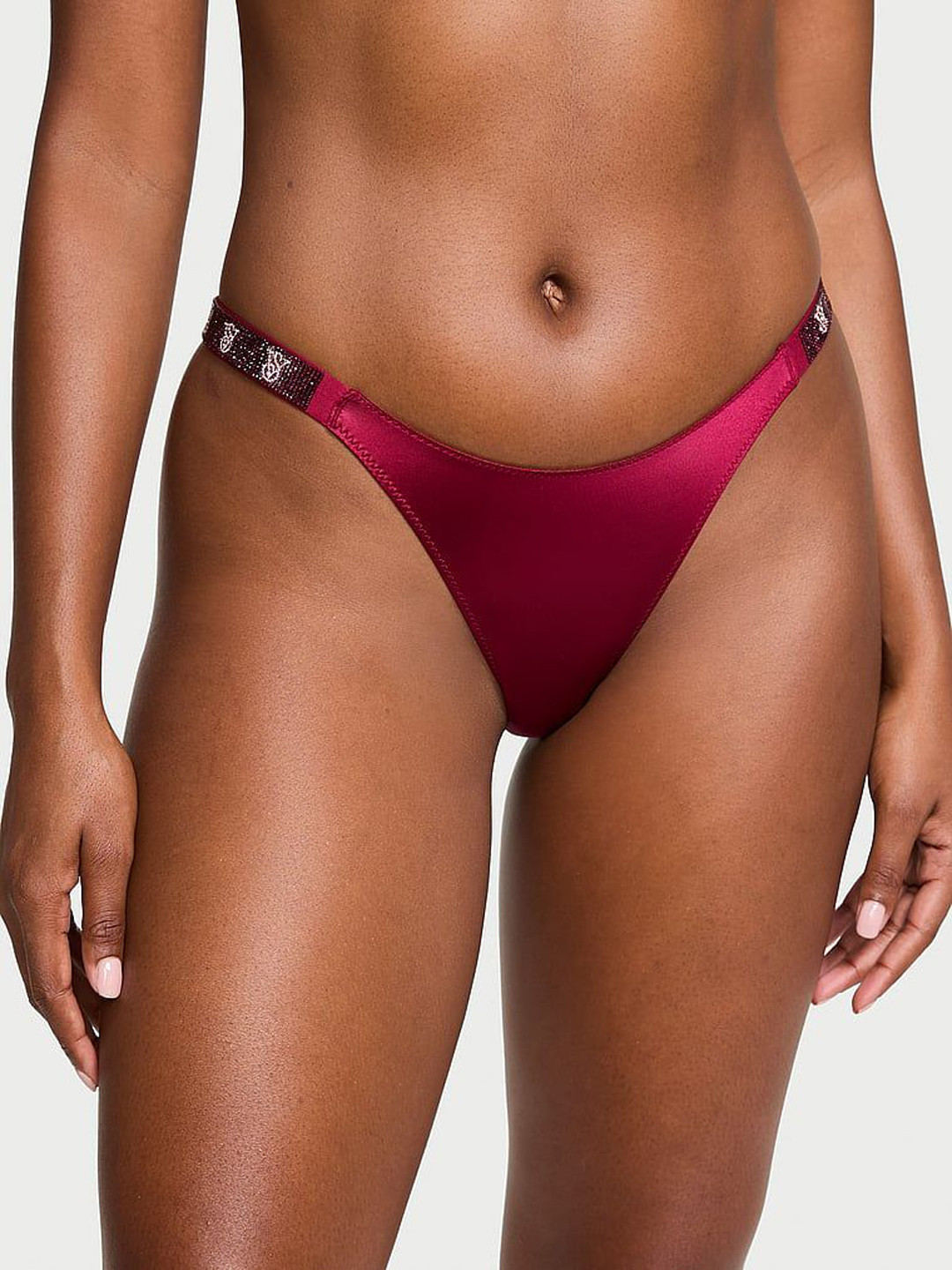 

Victoria's Secret Shine Strap Thong Brief 1122705996O5, Purple