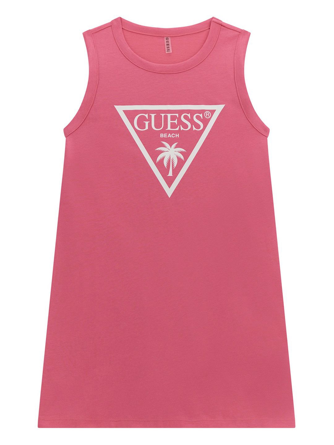 

GUESS kids Girls Typography Printed Round Neck Cotton T-shirt, Pink