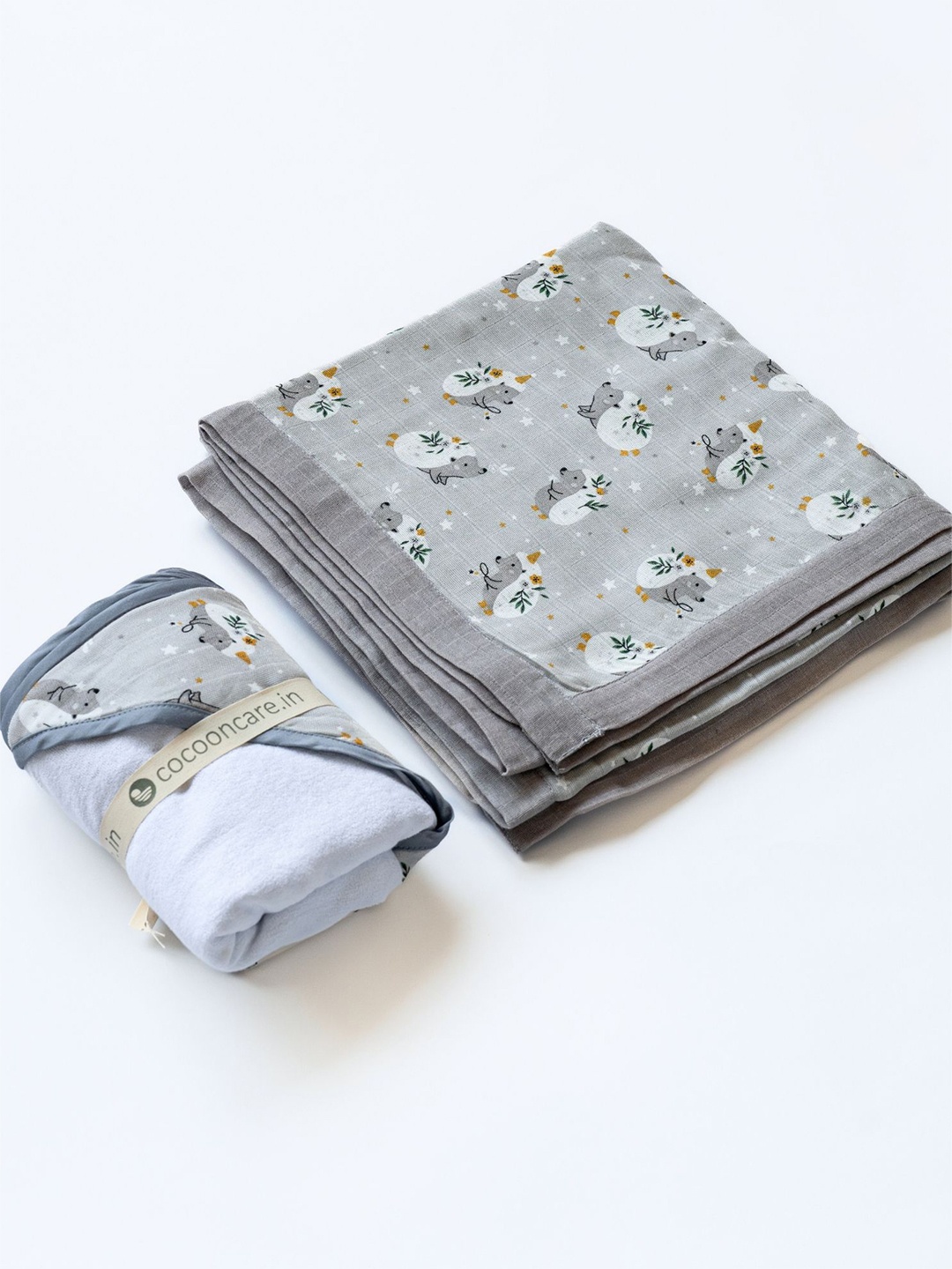 

cocoon care Kids Bamboo Blue 2 Pieces AC Room 150 GSM Cotton Single Bed Blanket