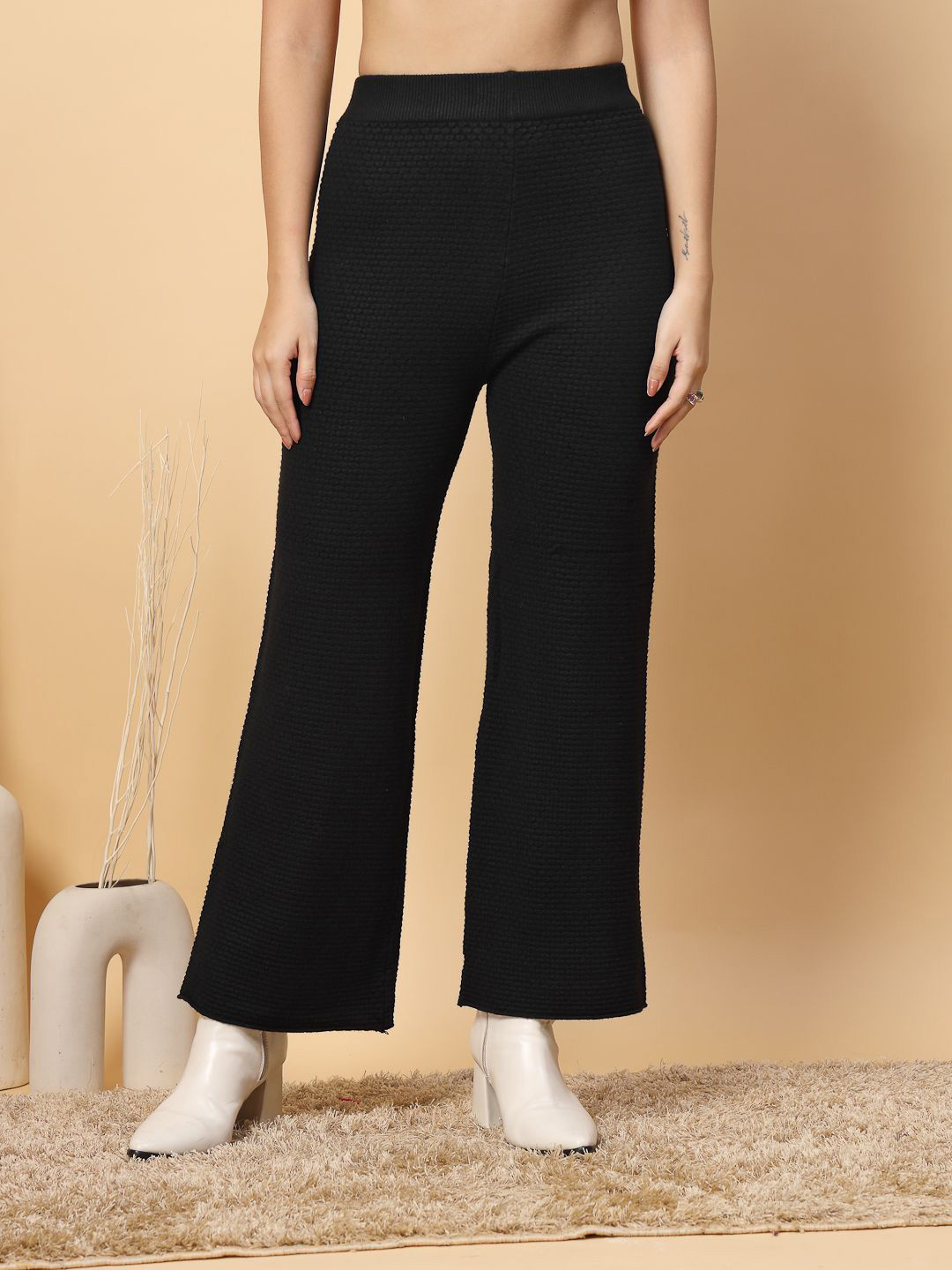 

Mafadeny Women Straight Fit Trousers, Black