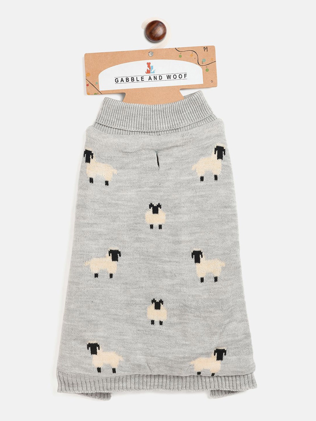 

GABBLE & WOOF Self Design Pure Cotton Dog Sweaters, Grey