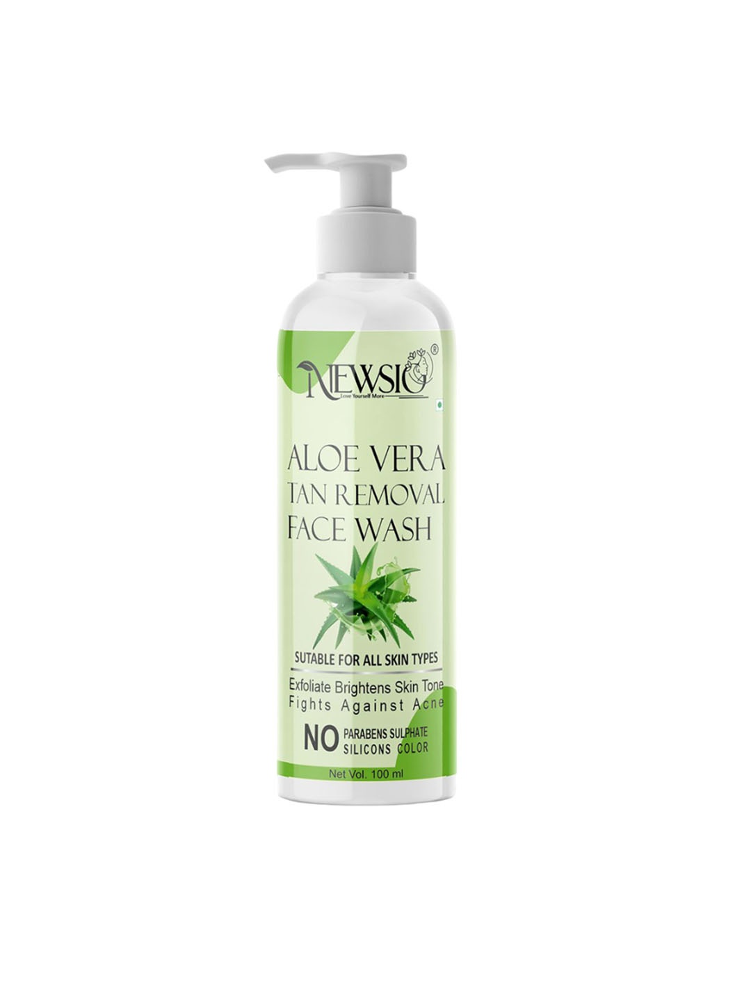 

Newsio Aloe Vera Tan Removal Face Wash-100 ml, Green