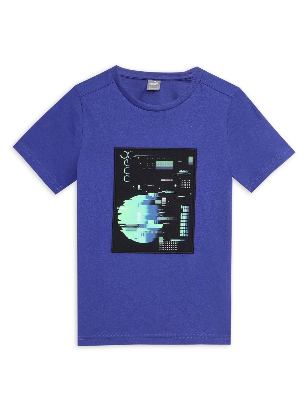 

one8 x PUMA Boys Graphic Printed Round Neck Cotton T-shirt, Blue