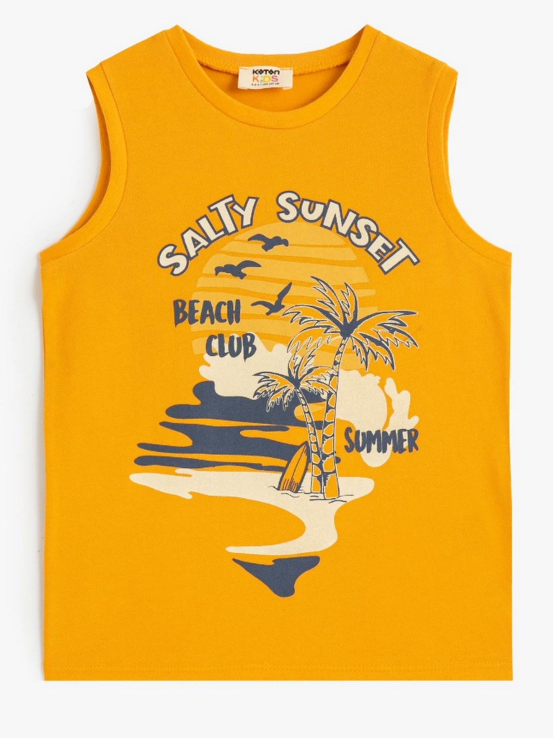 

Koton Boys Typography Printed Round Neck Cotton T-shirt, Orange