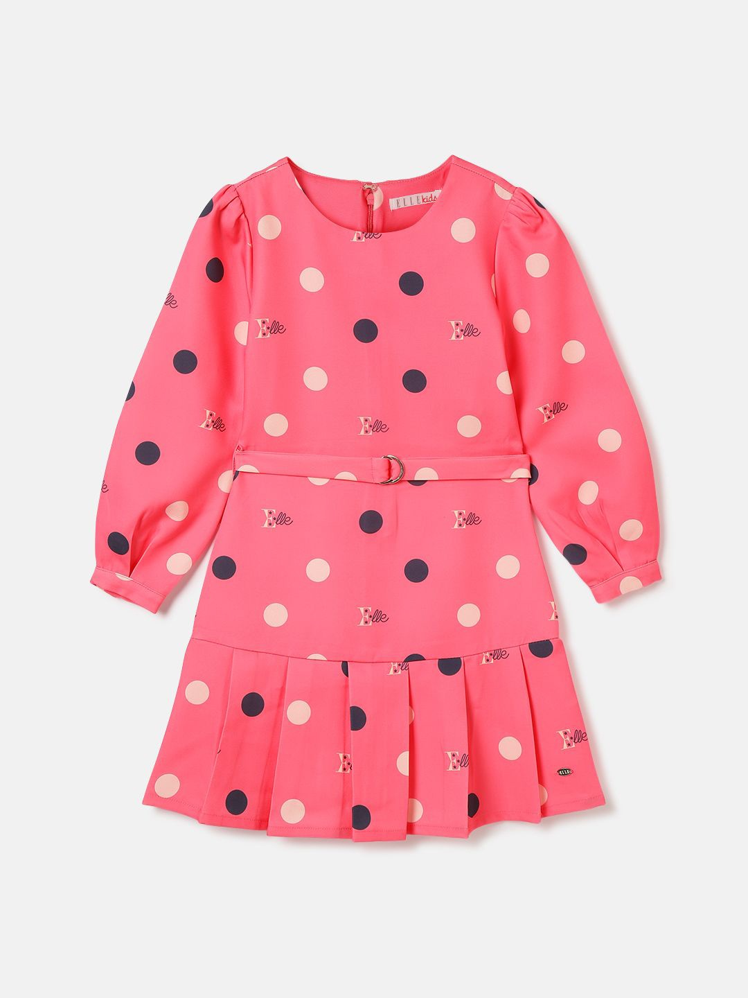 

ELLE Girls Polka Dot Print A-Line Dress, Pink