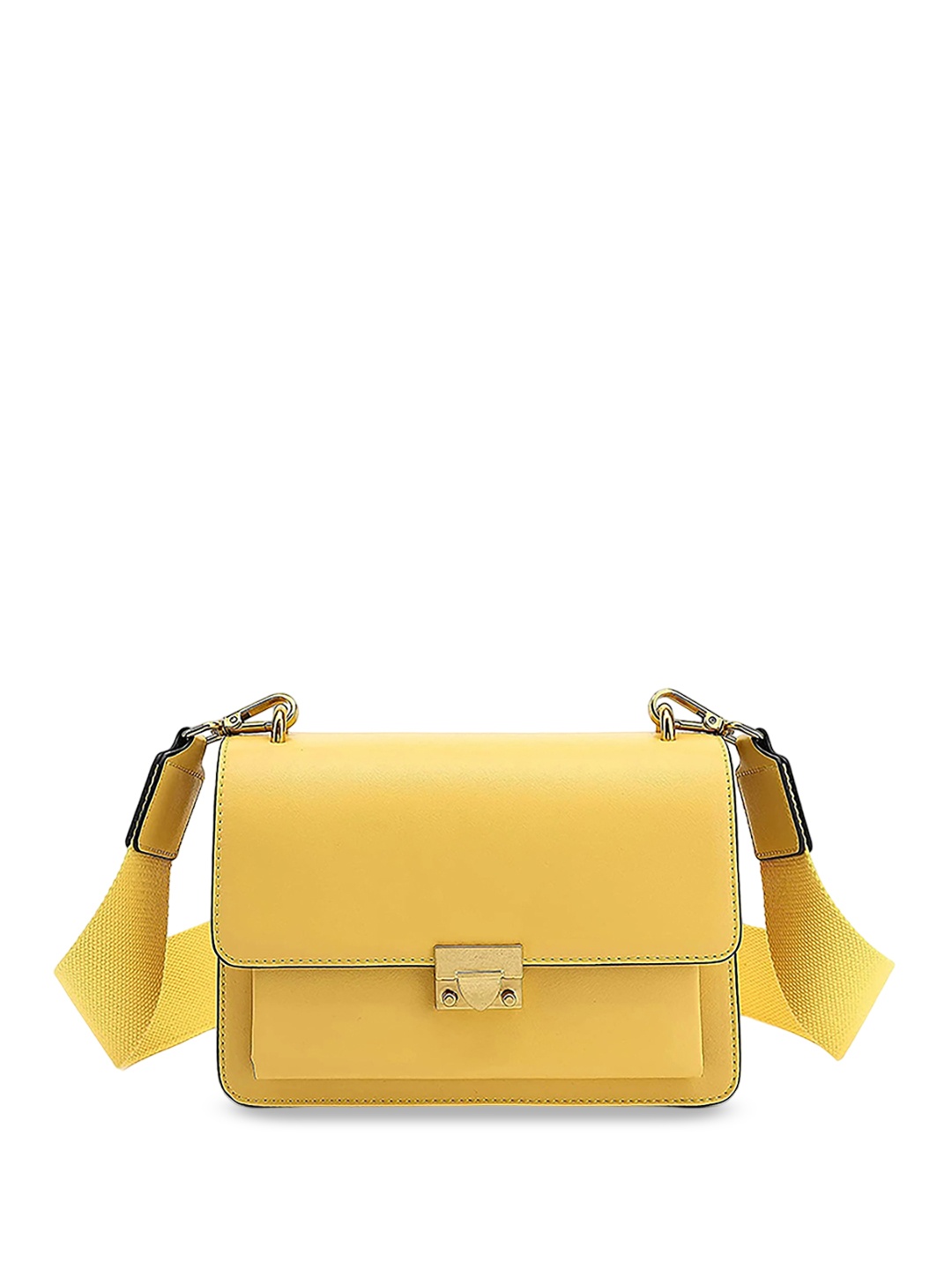 

LA ELLORE Leather Swagger Sling Bag with Quilted, Yellow