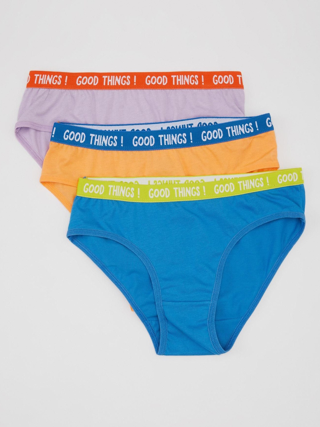 

DeFacto Girls Pack Of 3 Seamless Basic Briefs, Blue