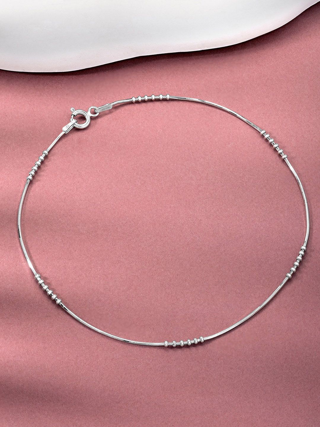 

Silvora by Peora 925 Sterling Silver Rhodium-Plated Single Anklet