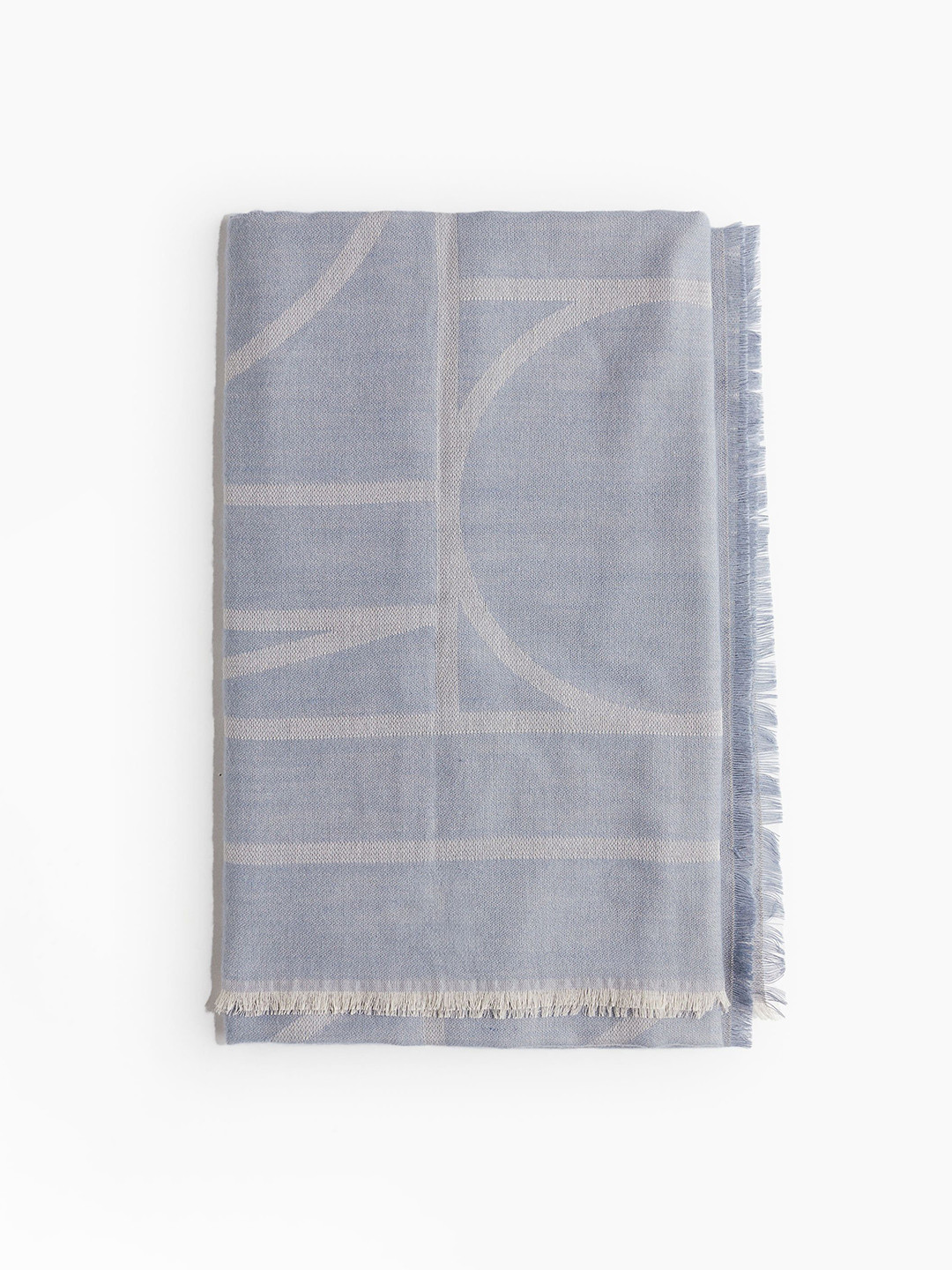 

H&M Women Self Design Jacquard-Weave Scarf, Blue