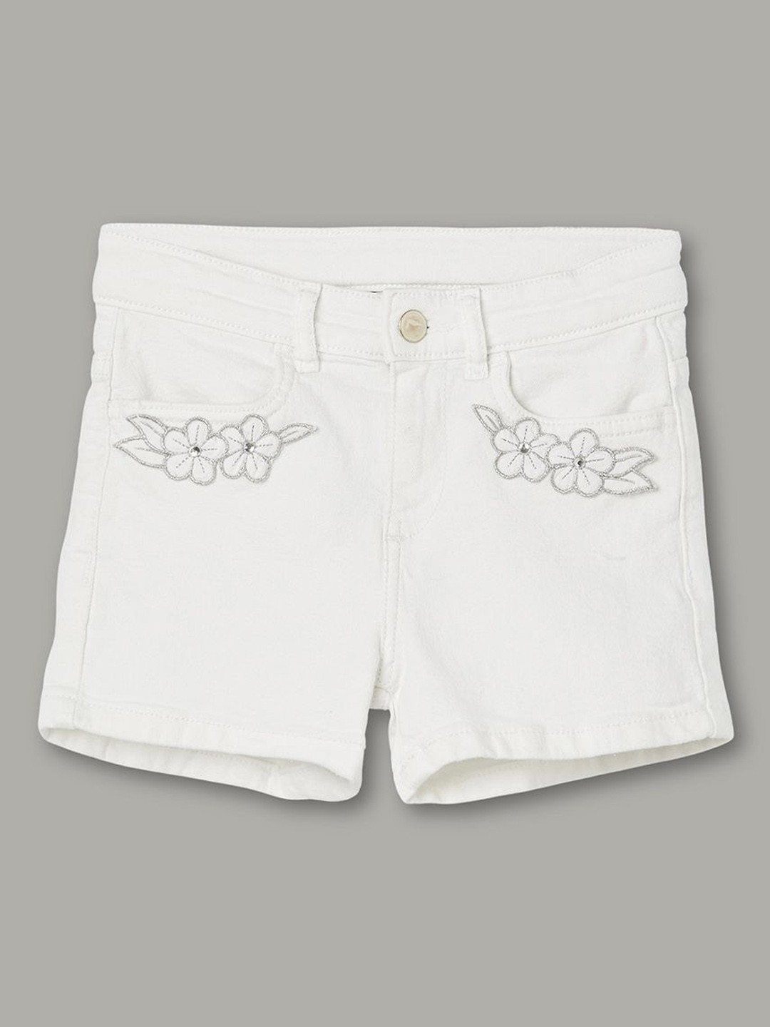 

Fame Forever by Lifestyle Girls cotton Denim Shorts, White