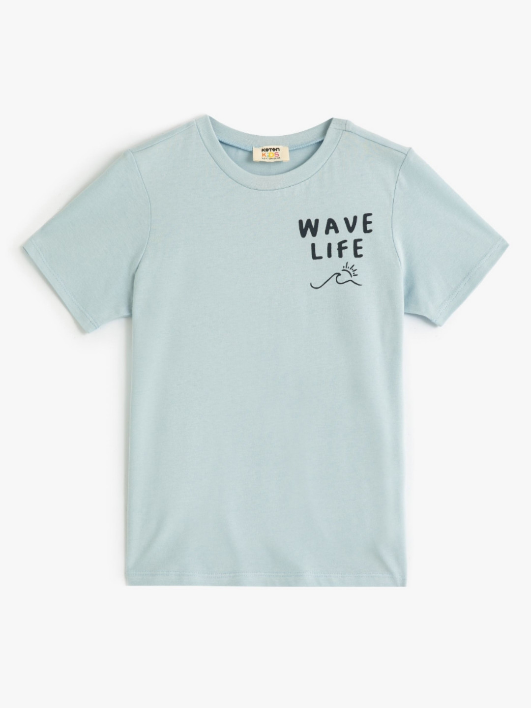 

Koton Boys Solid Round Neck Cotton T-shirt, Blue