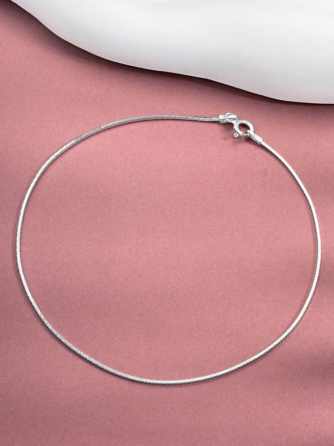 

Silvora by Peora 925 Sterling Silver Rhodium-Plated Single Anklet