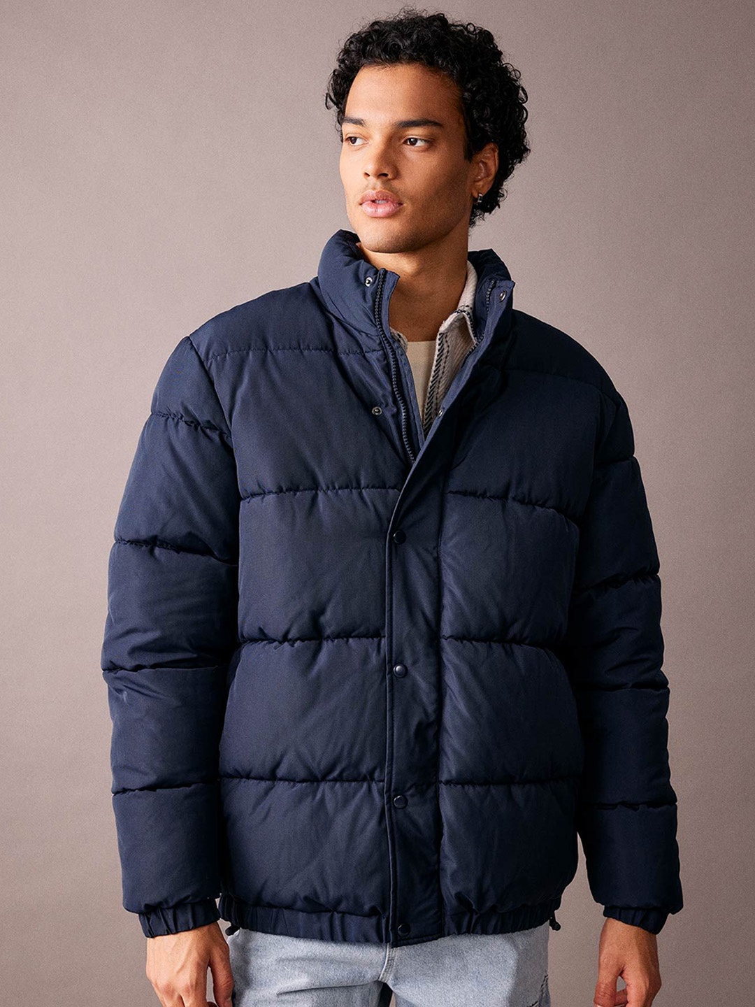

DeFacto Men Geometric Puffer Jacket, Na