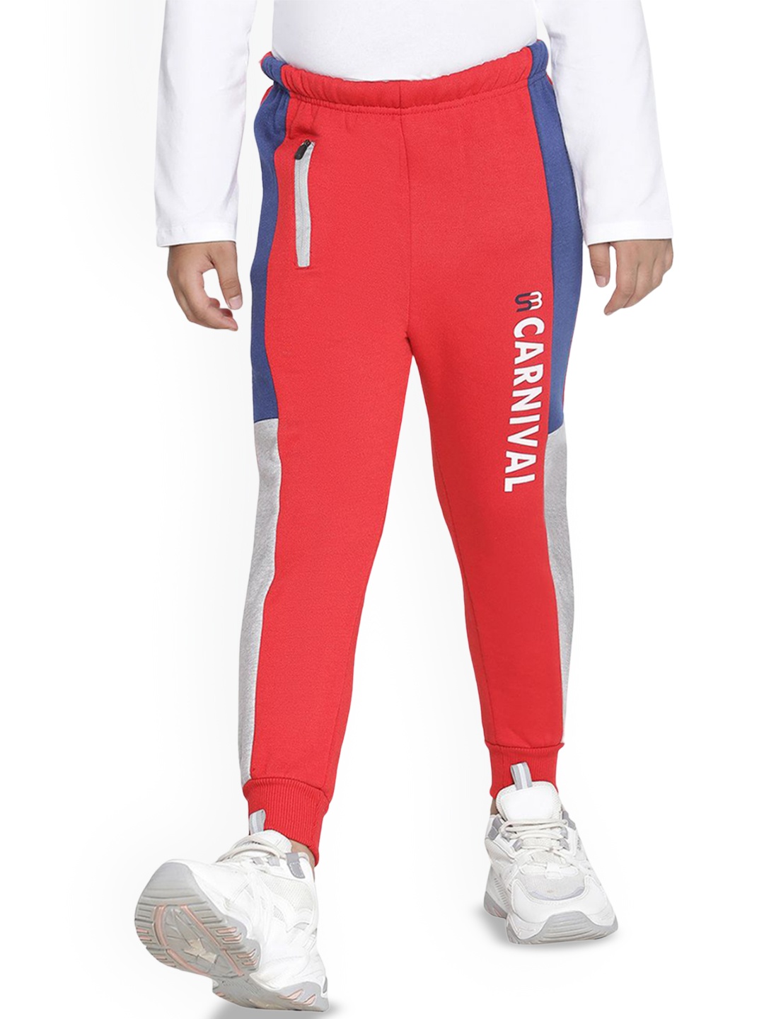 

SPYBY Boys Cotton Mid Rise Regular Fit Jogger Track Pants, Red