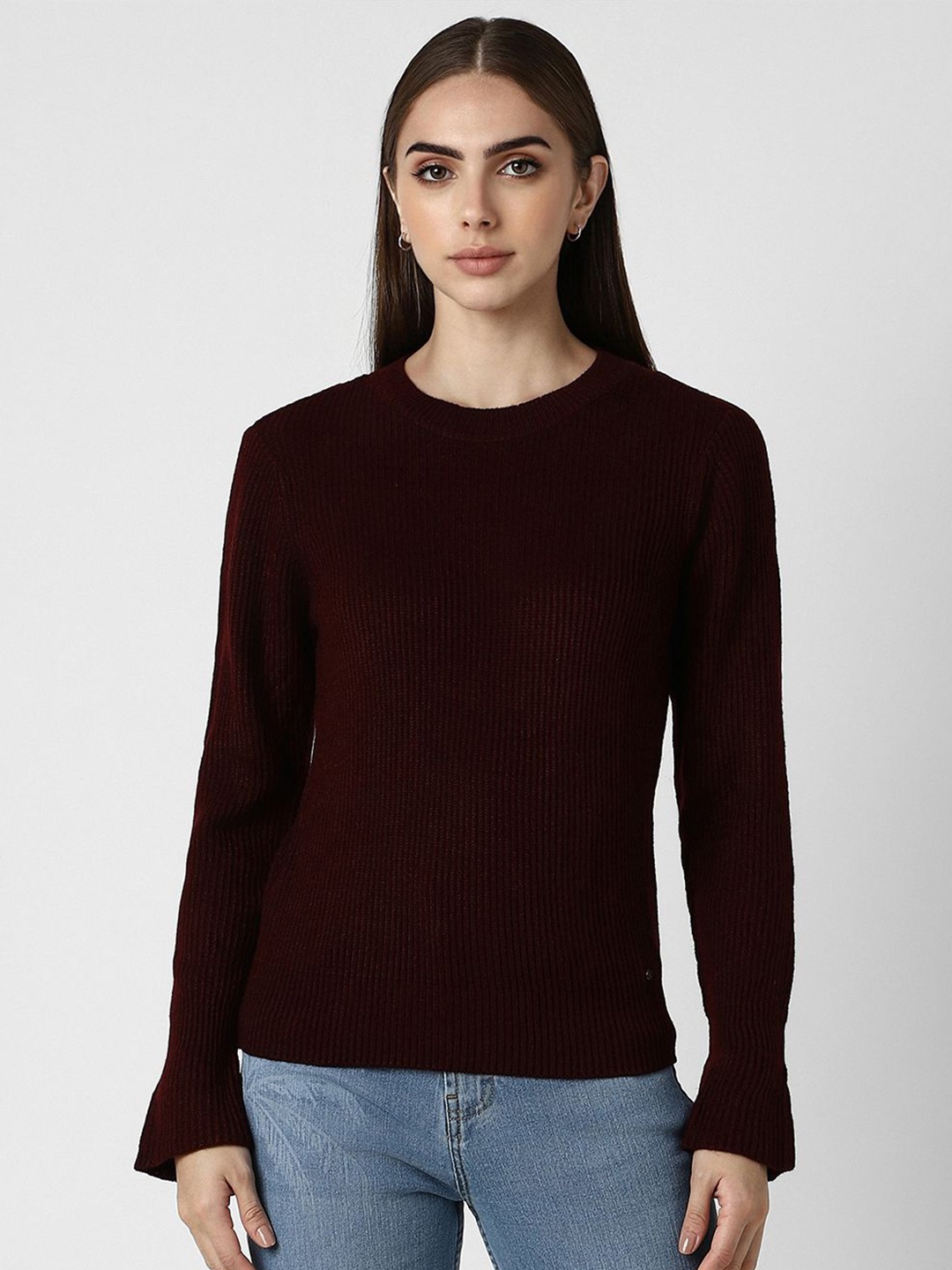 

Van Heusen Woman Women Cable Knit Pullover, Maroon