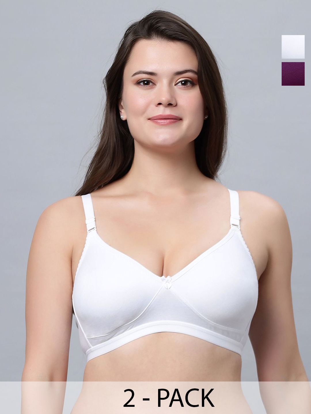 

In Care Pack Of 2 Medium Coverage T-shirt Bra, White
