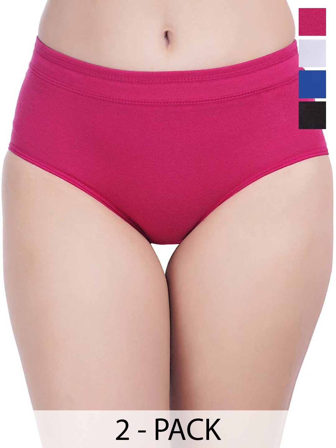 

YOU FOREVER Pack Of 4 Women Cotton High Waist Hipster Briefs, Blue