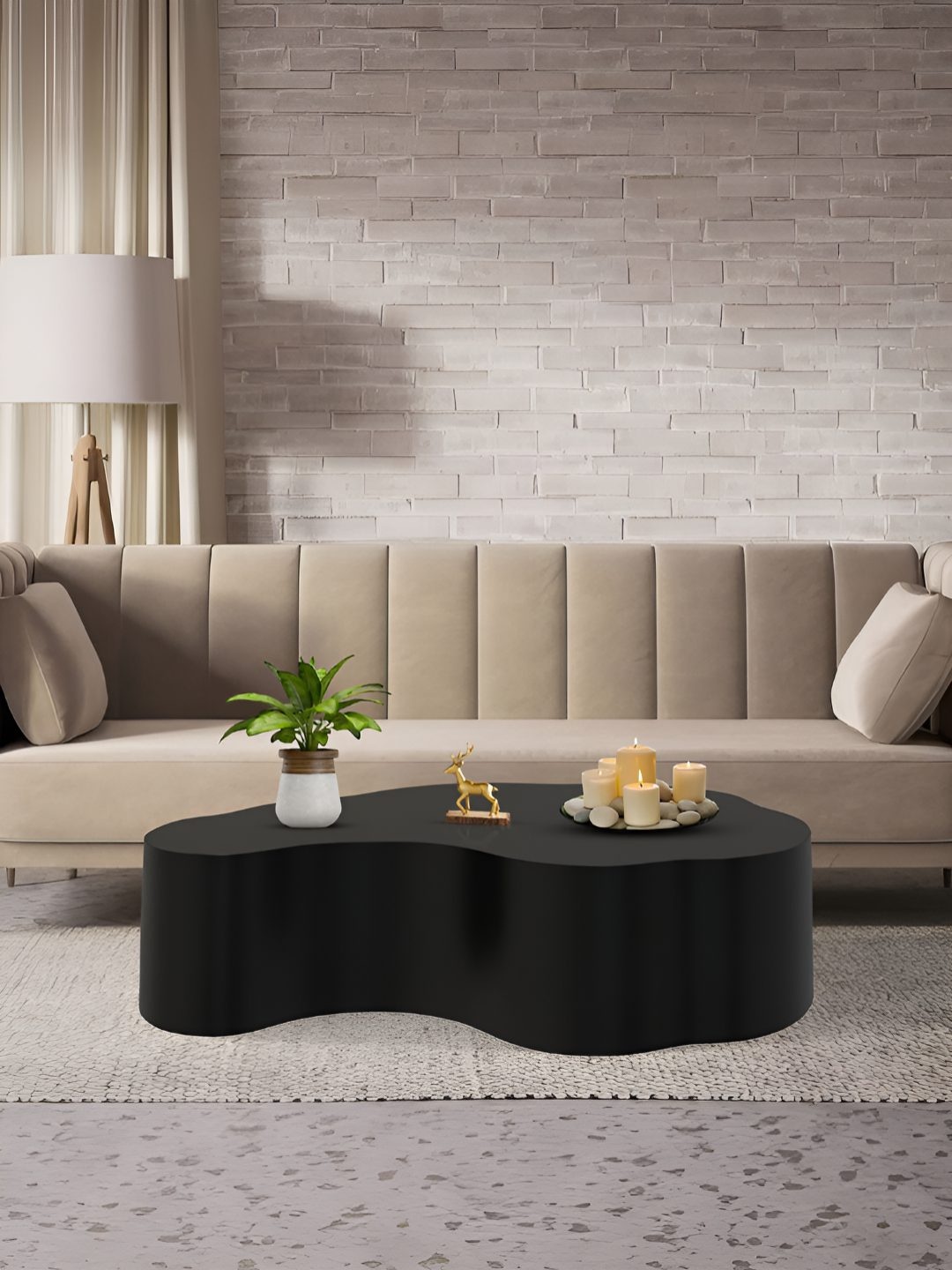 

Metalsmith Black Abstract Shaped Metal Coffee Table
