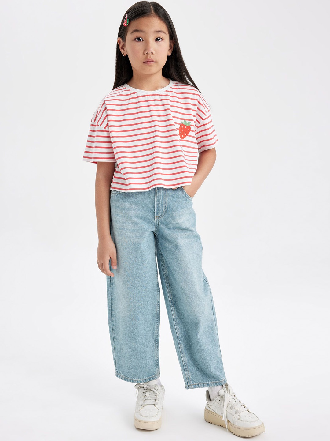 

DeFacto Girls Loose Fit Regular Trousers, Na