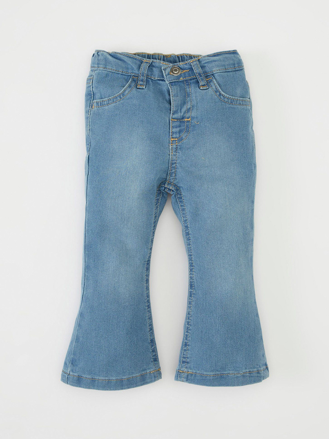 

DeFacto Girls Solid Cotton Mid-Rise Trousers, Na