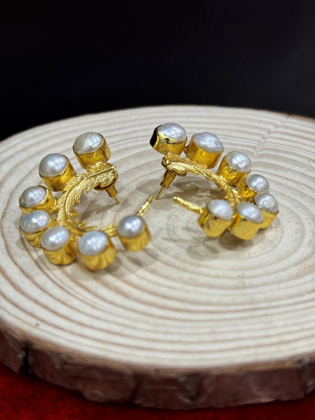 

The Jewellery Tale Gold Plated Pearls Circular Studs