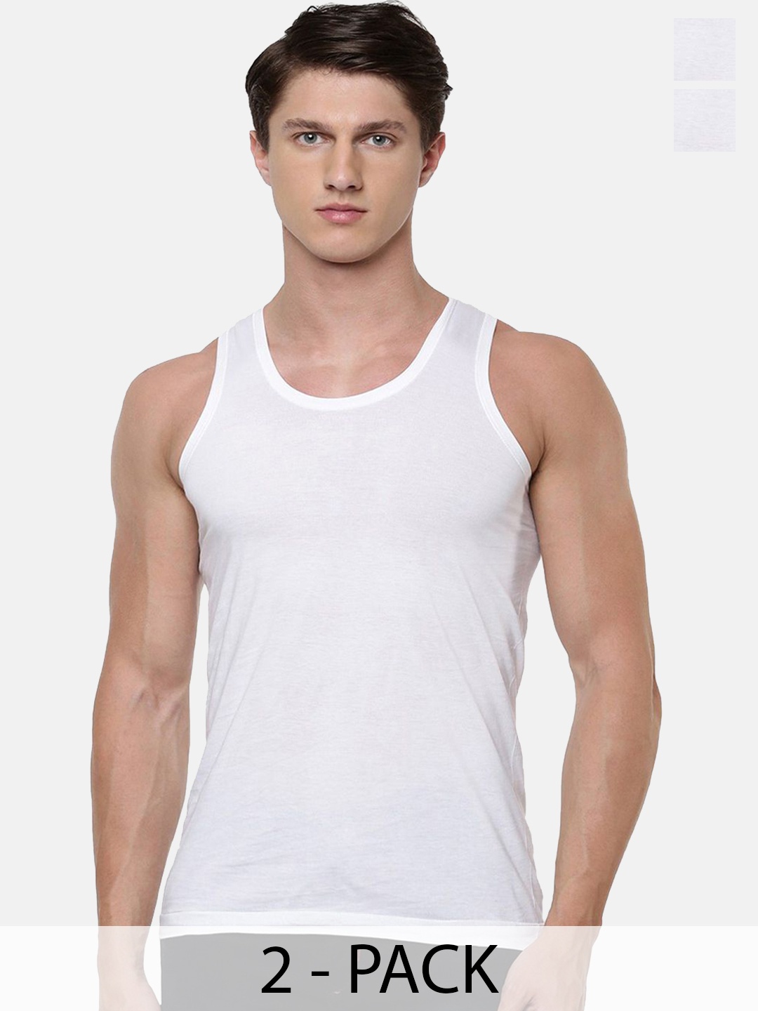 

Ramraj Pack Of 2 Cotton Innerwear Vests R1RomexRNPlus2P, White