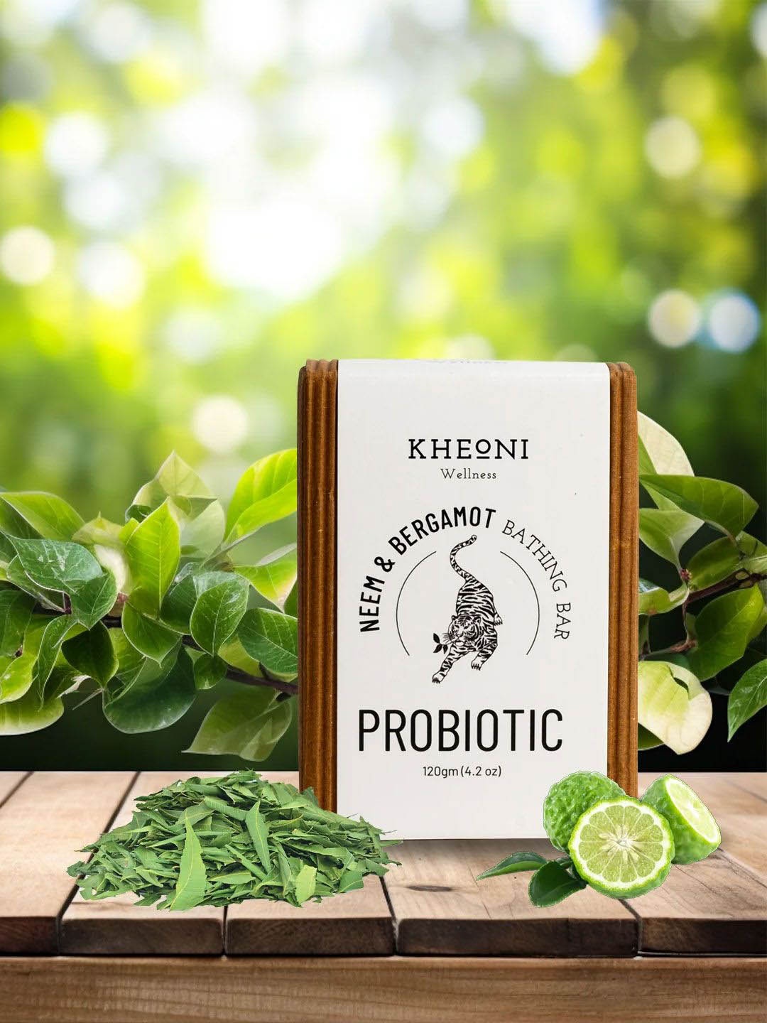 

Kheoni Neem & Bergamot Bathing Bar Probiotic Soap -120 g, Beige