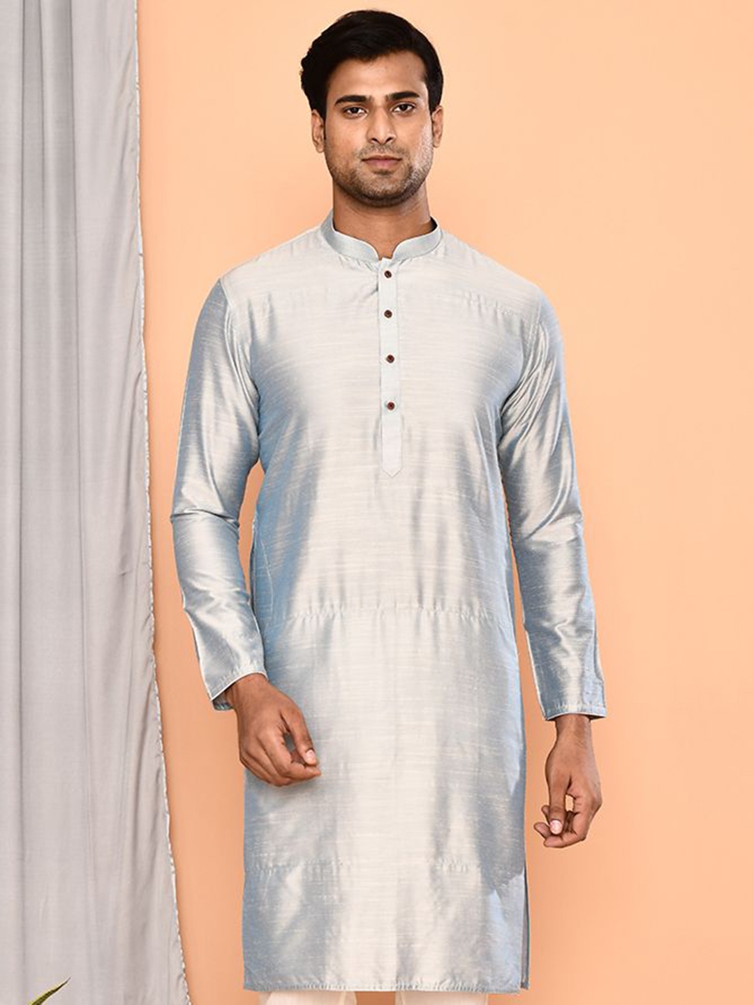 

MAAHI FABS Men Thread Work Kurta, Blue