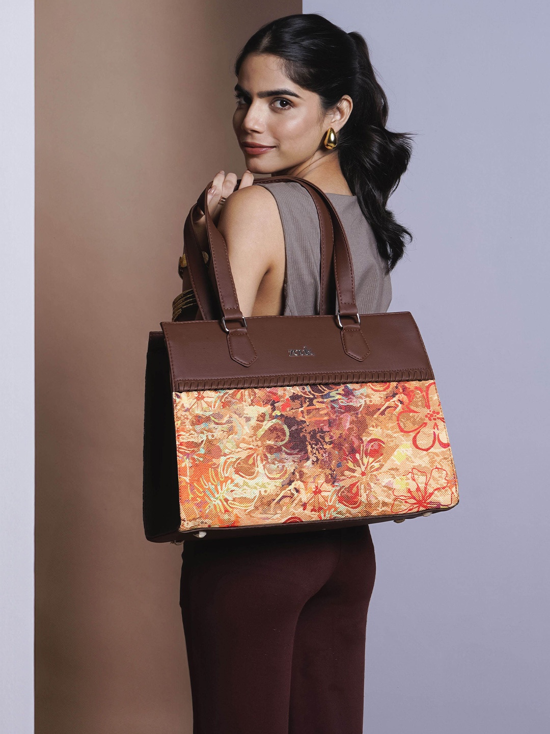 

ZOUK Women Printed Structured Shoulder Bag, Multi