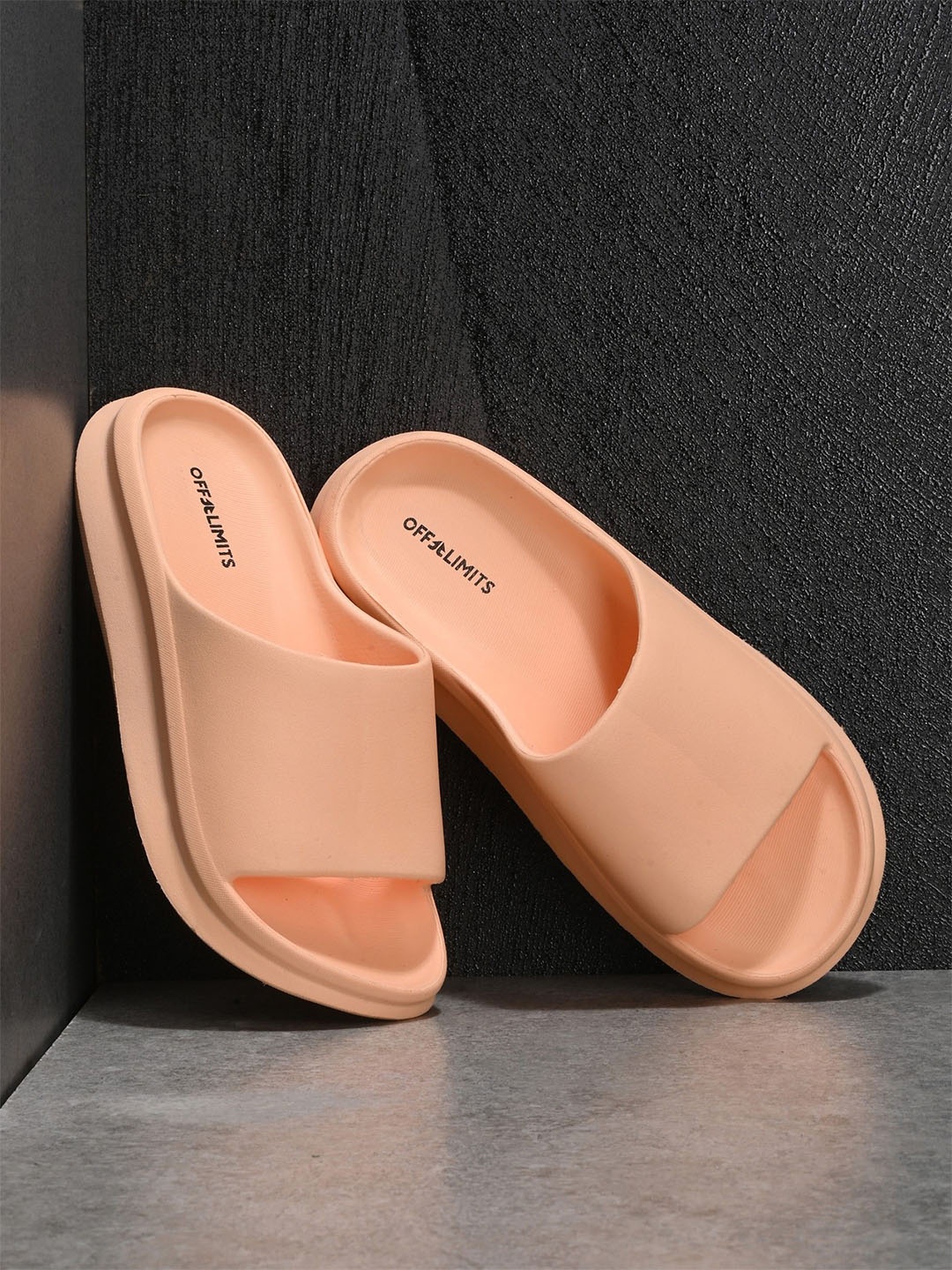 

OFF LIMITS Women Rubber Sliders, Orange