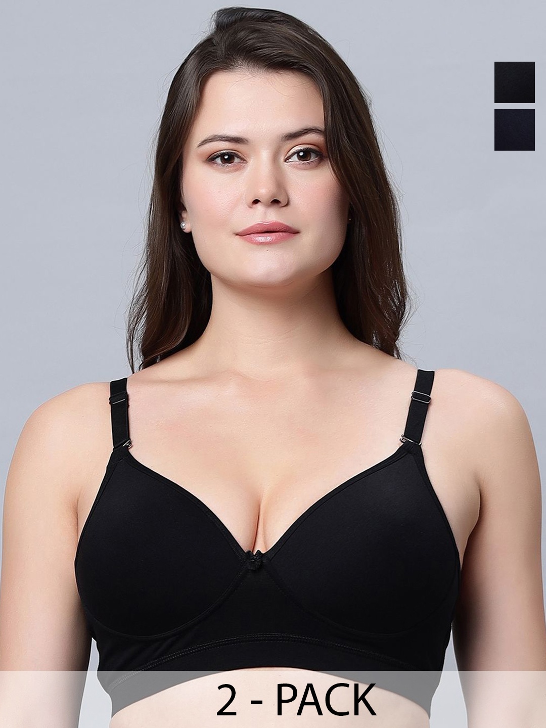 

In Care Women Pack Of 2 Full Coverage Heavily Padded Bra, Black