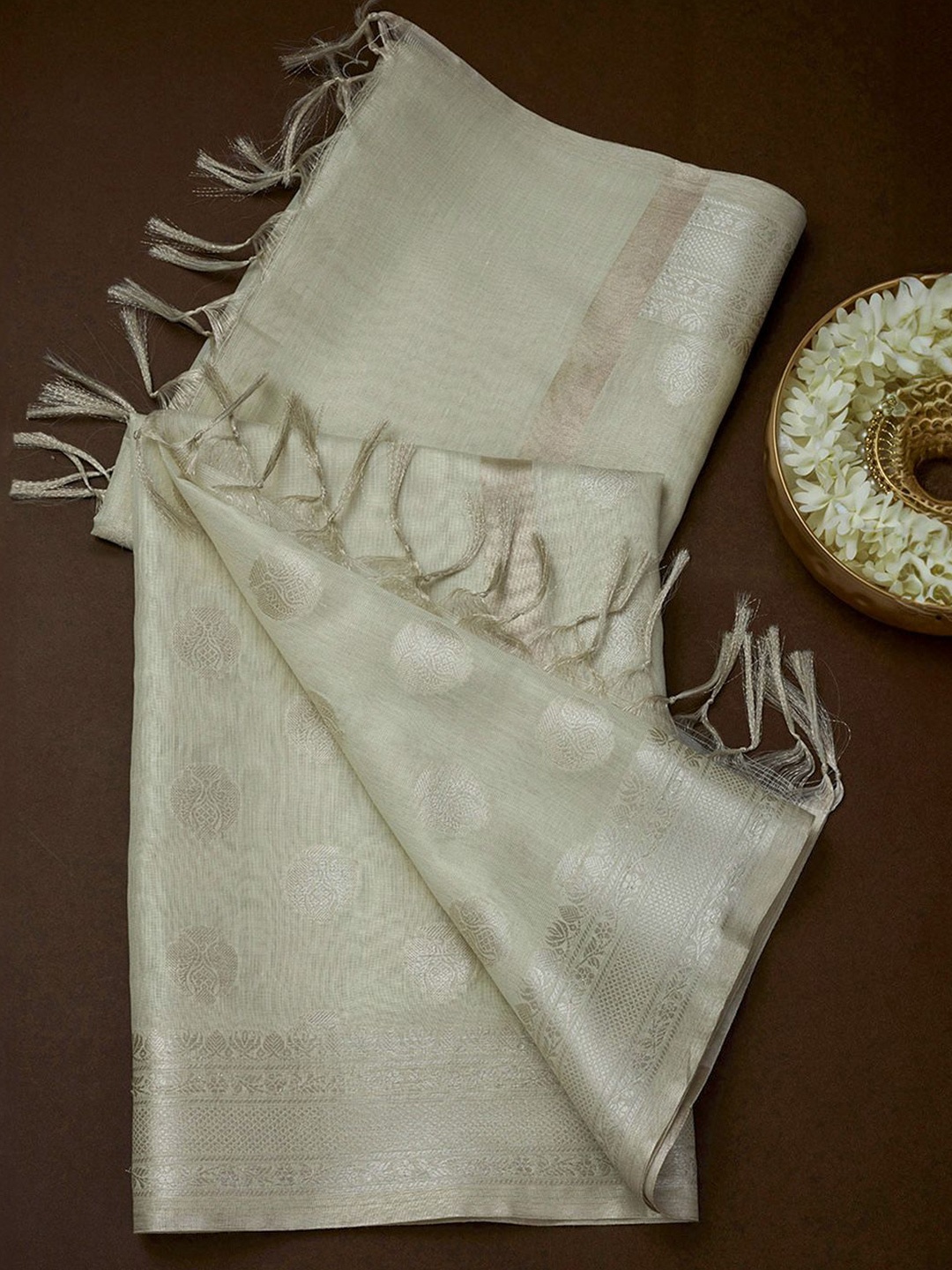 

Soch Ethnic Motifs Woven Design Zari Dupatta, Cream