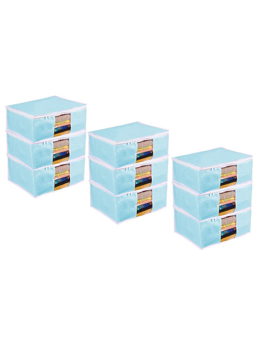 

prettykrafts Blue & White 9 Pieces Drawer Organisers