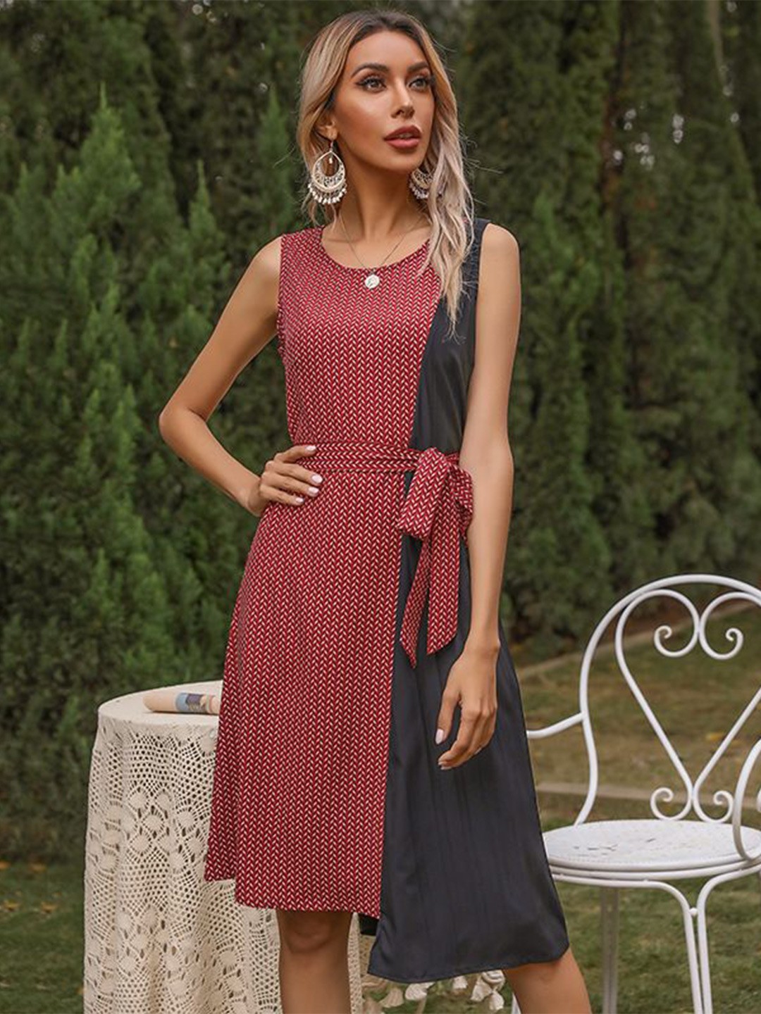 

StyleCast Women Print A-Line Mini Dress, Red
