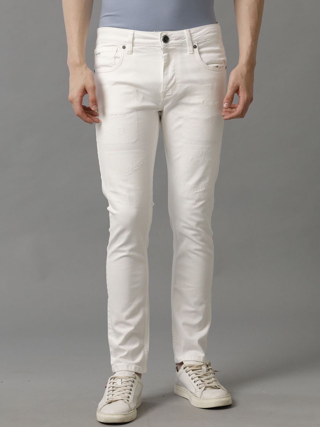 

Voi Jeans Men Skinny Fit Stretchable Cotton Jeans, White